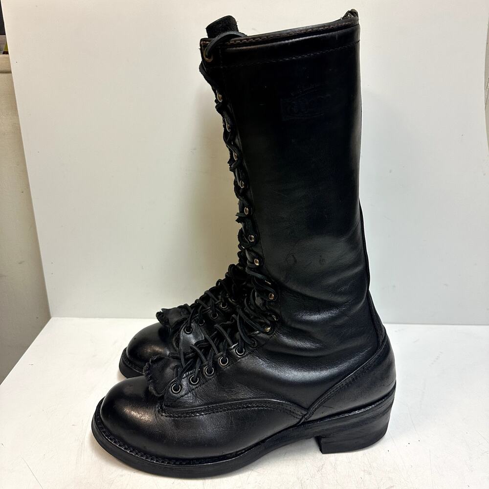 FULLY REBUILT Wesco Highliner 9716 16" Black Lineman Logger Boot Made USA 11.5 E